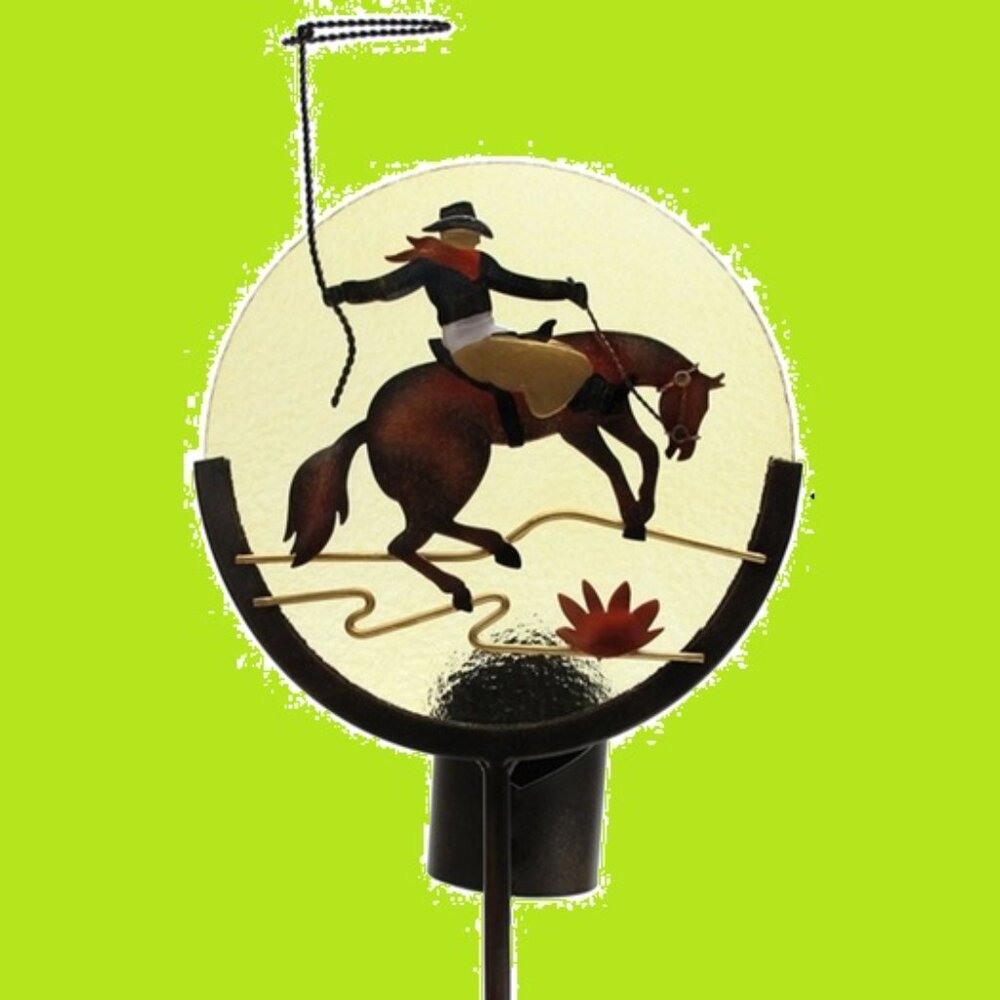 Horse Silhouette Candle Holder 6" by 3" Garden Stake 37 1/4" tall SLH104